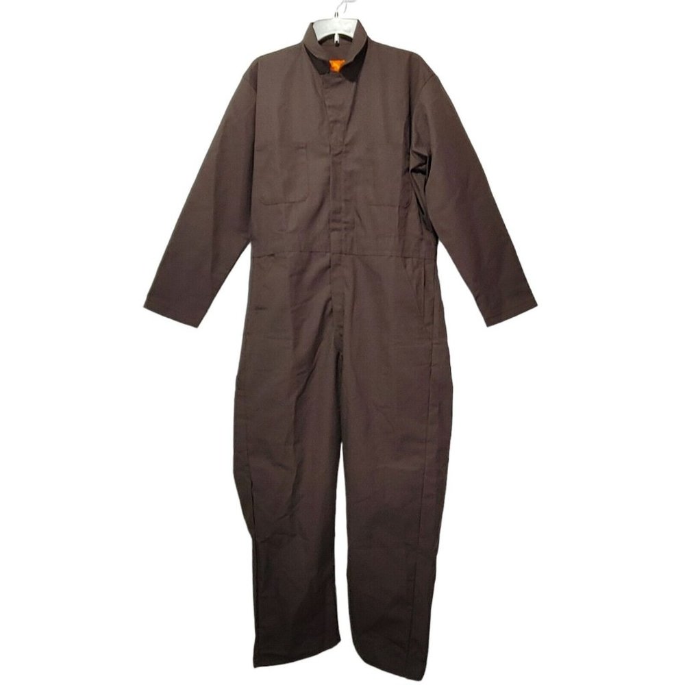 Red Kap Long Sleeve Full Lightweight Work Coverall Brown Men's Read Meas…
